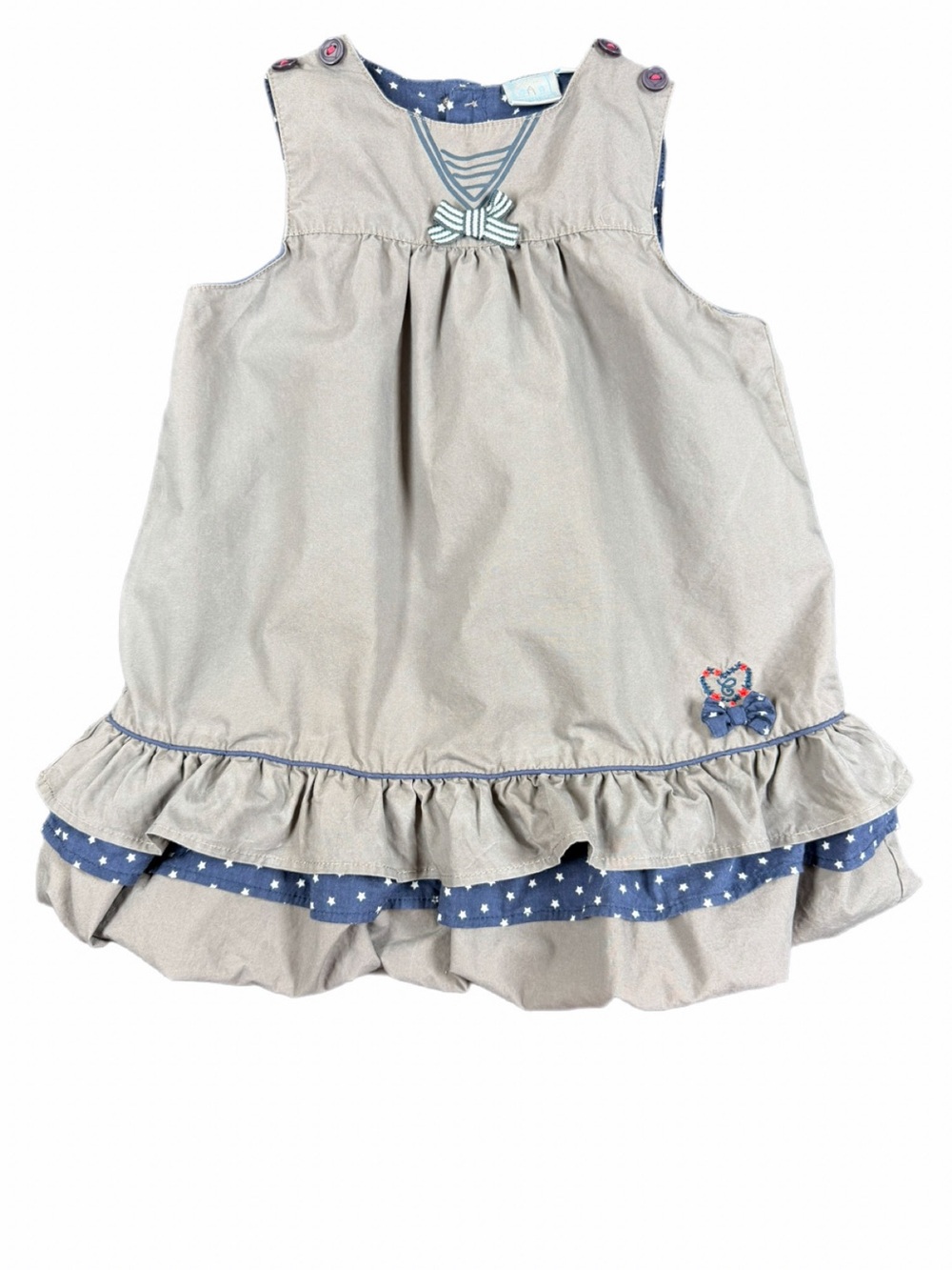 CADET ROUSELLE Sleeveless Ruffle Trimmed Dress- 18M